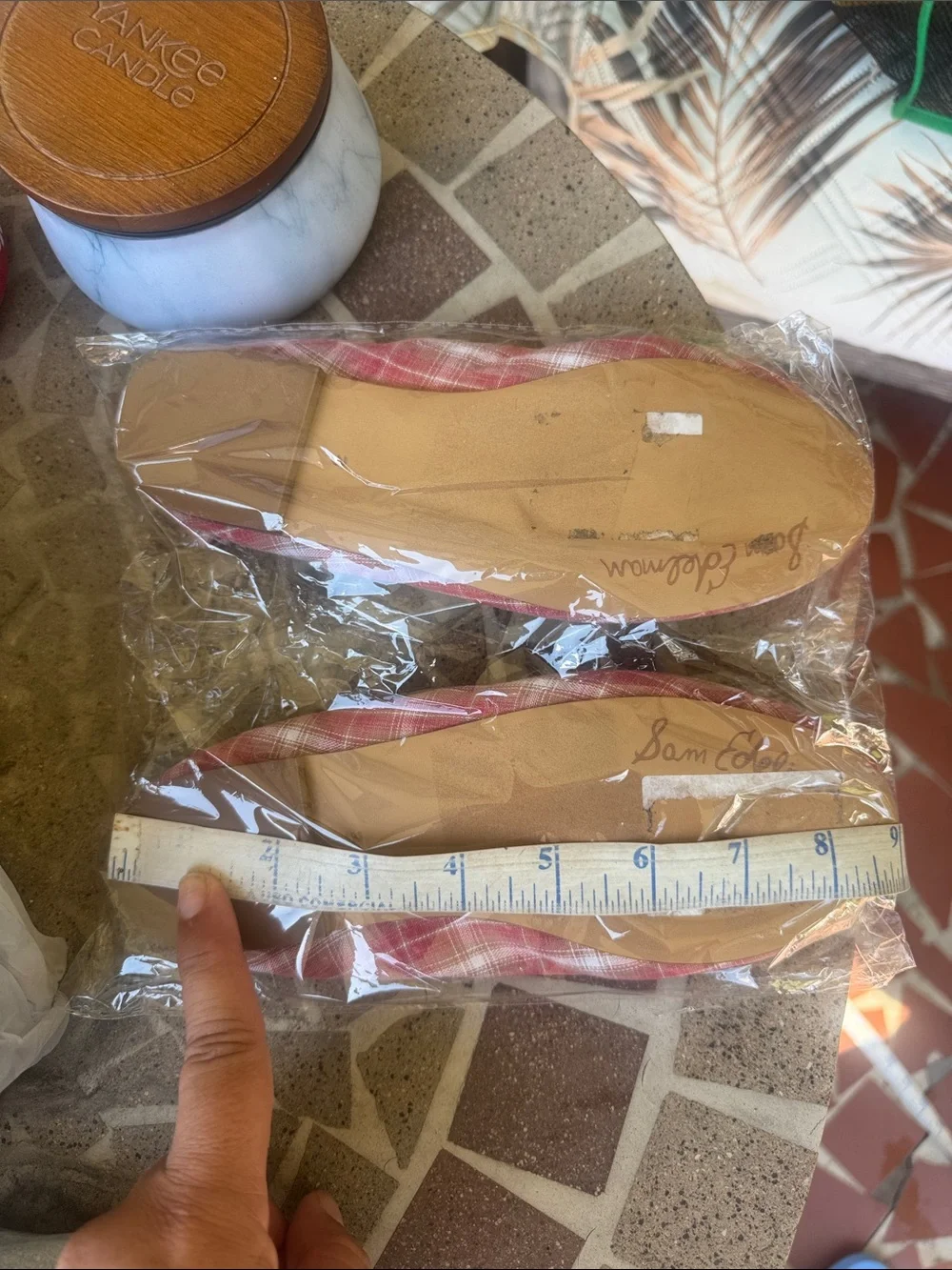 Sam Edelman Felicia Plaid Ballet Flats Pink Plaid Size 3